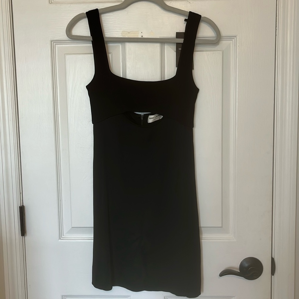 YSL black keyhole mini dress